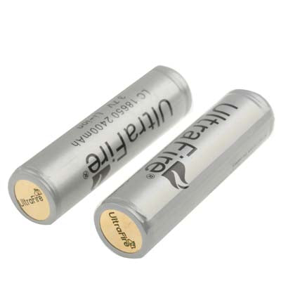 UltraFire 18650 2400mAh 3.7V Long Lasting Rechargeable Lithium ion Battery with Circuit Protection (2pcs in one packaging, the price is for 2pcs)(Grey)