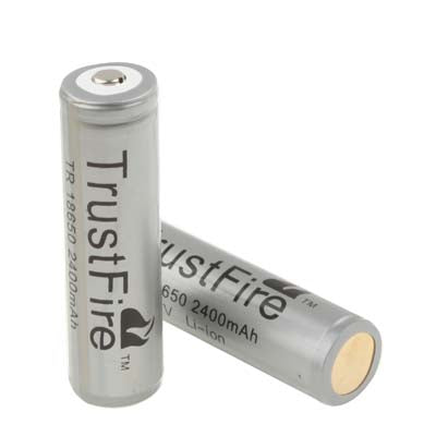 TrustFire 18650 2400mAh 3.7V Long Lasting Rechargeable Lithium ion Battery with Circuit Protection (2pcs in one packaging, the price is for 2pcs)(Grey)