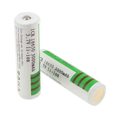 2 PCS Sky Ray ICR 18650 3000mAh 3.7V Long Lasting Rechargeable Lithium ion Battery with Circuit Protection(Green)