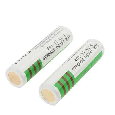 2 PCS Sky Ray ICR 18650 3000mAh 3.7V Long Lasting Rechargeable Lithium ion Battery with Circuit Protection(Green)