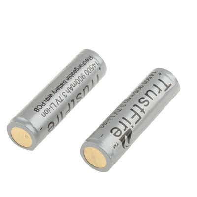 TrustFire 14500 900mAh 3.7V Long Lasting Rechargeable Lithium ion Battery with Circuit Protection (2pcs in one packaging, the price is for 2pcs)(Grey)