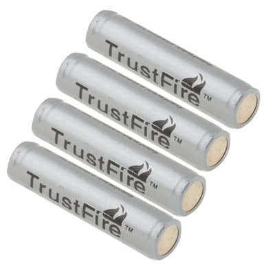 4 PCS TrustFire TR 10440 600mAh 3.7V Long Lasting Rechargeable Lithium ion Battery with Circuit Protection(Grey)