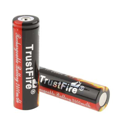 TrustFire TF 18650 2400mAh 3.7V Long Lasting Rechargeable Lithium ion Battery (2pcs in one packaging, the price is for 2pcs)(Black)