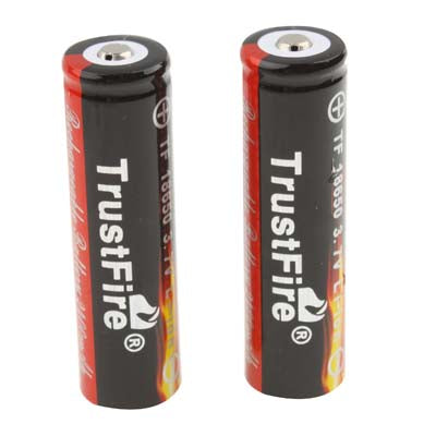 TrustFire TF 18650 2400mAh 3.7V Long Lasting Rechargeable Lithium ion Battery (2pcs in one packaging, the price is for 2pcs)(Black)