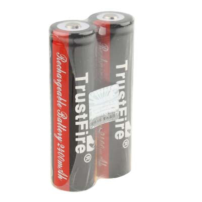 TrustFire TF 18650 2400mAh 3.7V Long Lasting Rechargeable Lithium ion Battery (2pcs in one packaging, the price is for 2pcs)(Black)