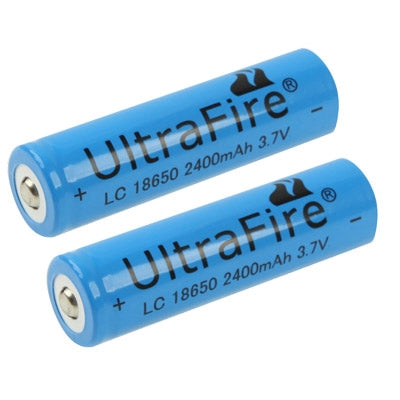 UltraFire TR 18650 2400mAh 3.7V Long Lasting Rechargeable Lithium ion Battery (2pcs in one packaging, the price is for 2pcs)(Blue)