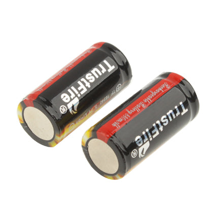 2 PCS TrustFire TF 16340 880mAh 3.7V Long Lasting Rechargeable Lithium ion Battery(Black)