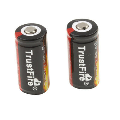 2 PCS TrustFire TF 16340 880mAh 3.7V Long Lasting Rechargeable Lithium ion Battery(Black)