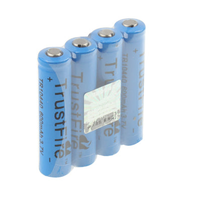 TrustFire TR 10440 600mAh 3.7V Long Lasting Rechargeable Lithium ion Battery (4pcs in one packaging, the price is for 4pcs)(Blue)