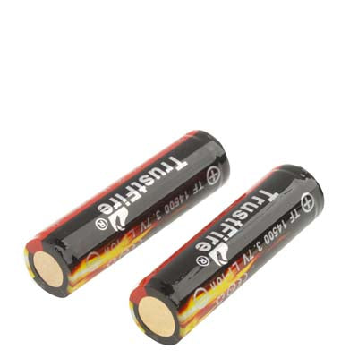 TrustFire TF 14500 900mAh 3.7V Long Lasting Rechargeable Lithium ion Battery (2pcs in one packaging, the price is for 2pcs)(Black)