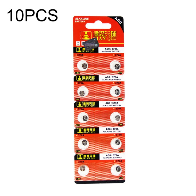 10 PCS AG0 / 379A 1.55V Alkaline Button Battery