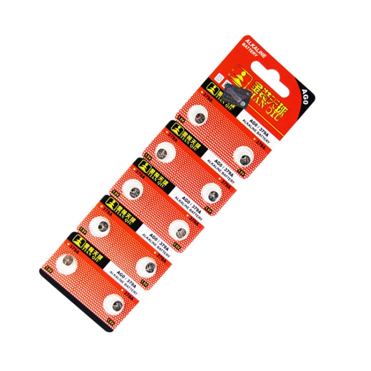 10 PCS AG0 / 379A 1.55V Alkaline Button Battery