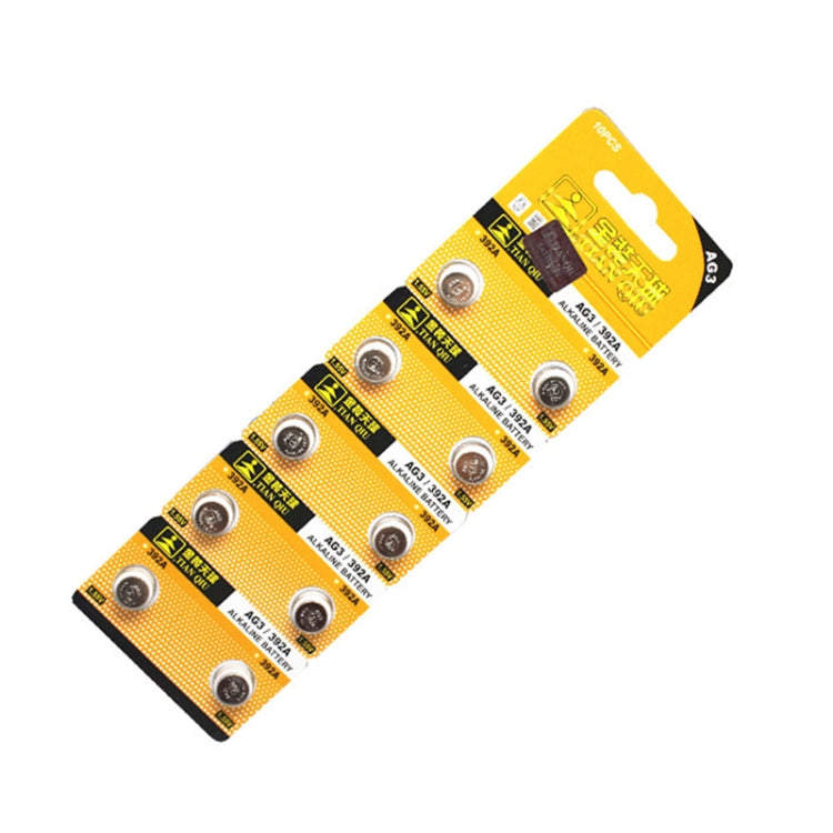 10 PCS AG3 / 392A 1.55V Alkaline Button Battery
