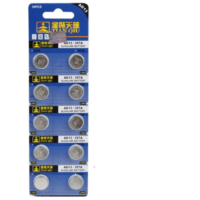 10 PCS AG13 / 357A 1.55V Alkaline Button Battery