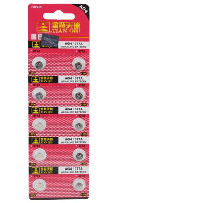 10 PCS AG4 / 377A 1.55V Alkaline Button Battery