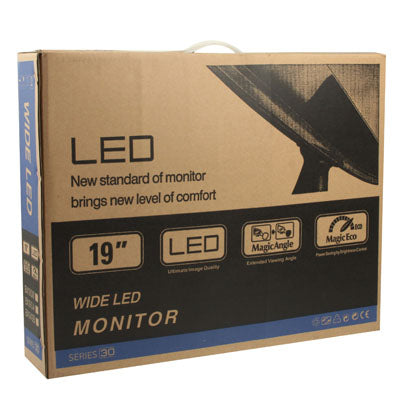 19 inch 16:9 LCD Monitor, Interface: VGA, Max Resolution: 1366 x 768