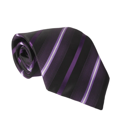 Purple Stripe Formal Wear Business Tie Three-Piece Suit / Tie + Cufflinks + Handkerchief(Purple)