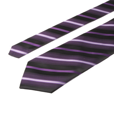 Purple Stripe Formal Wear Business Tie Three-Piece Suit / Tie + Cufflinks + Handkerchief(Purple)