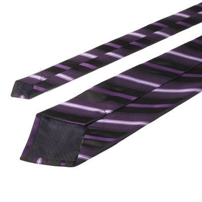 Purple Stripe Formal Wear Business Tie Three-Piece Suit / Tie + Cufflinks + Handkerchief(Purple)