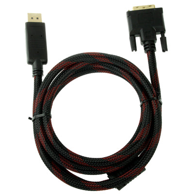 Braided DisplayPort Male to DVI Male High Digital Adapter Cable, Length: 1.8m