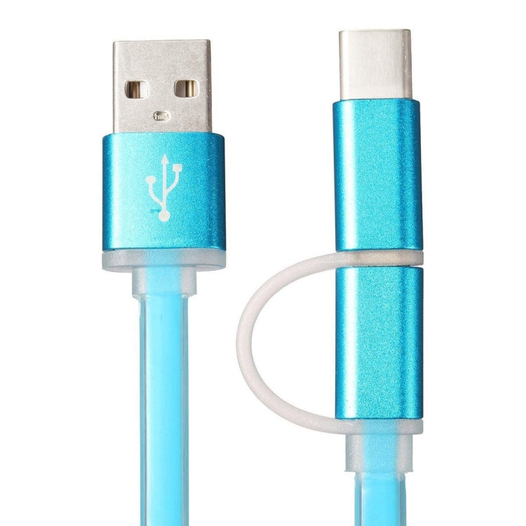 1m 2 in 1 Jelly Type USB-C / Type-C 3.1 & Micro USB to USB Data / Charger Cable for Macbook, Chromebook, Letv, Galaxy S6 / S6 edge / S6 edge+ / Note 5 edge, HTC, LG, Sony, Nokia