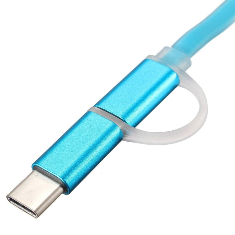 1m 2 in 1 Jelly Type USB-C / Type-C 3.1 & Micro USB to USB Data / Charger Cable for Macbook, Chromebook, Letv, Galaxy S6 / S6 edge / S6 edge+ / Note 5 edge, HTC, LG, Sony, Nokia