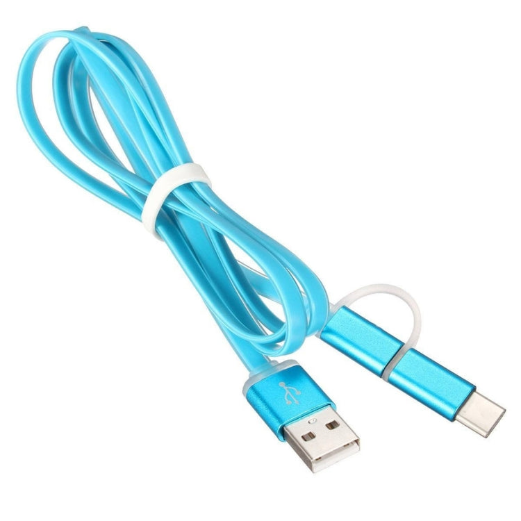 1m 2 in 1 Jelly Type USB-C / Type-C 3.1 & Micro USB to USB Data / Charger Cable for Macbook, Chromebook, Letv, Galaxy S6 / S6 edge / S6 edge+ / Note 5 edge, HTC, LG, Sony, Nokia