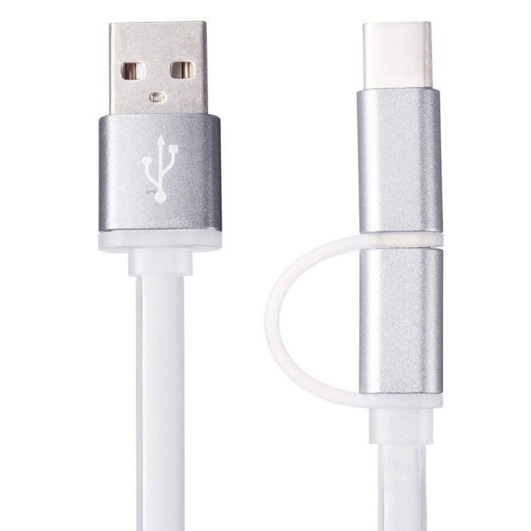 1m 2 in 1 Jelly Type USB-C / Type-C 3.1 & Micro USB to USB Data / Charger Cable for Macbook, Chromebook, Letv, Galaxy S6 / S6 edge / S6 edge+ / Note 5 edge, HTC, LG, Sony, Nokia