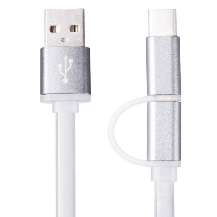 1m 2 in 1 Jelly Type USB-C / Type-C 3.1 & Micro USB to USB Data / Charger Cable for Macbook, Chromebook, Letv, Galaxy S6 / S6 edge / S6 edge+ / Note 5 edge, HTC, LG, Sony, Nokia
