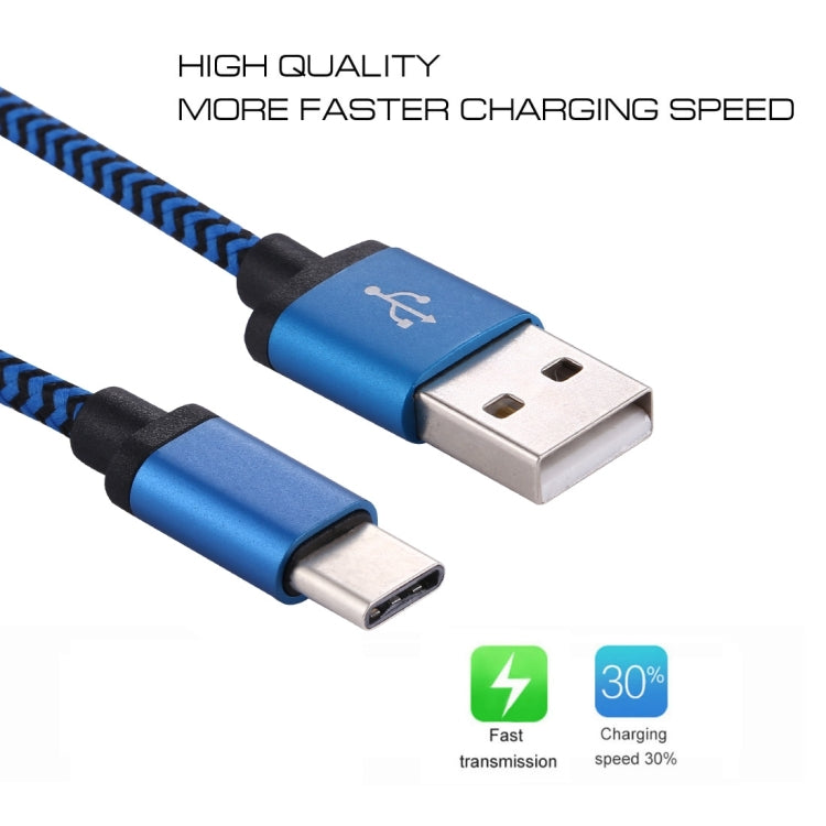 1m Woven Style USB-C / Type-C 3.1 to USB 2.0 Data Sync Charge Cable