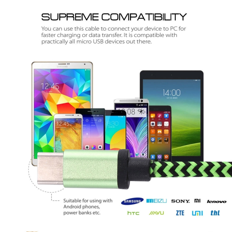 1m Woven Style USB-C / Type-C 3.1 to USB 2.0 Data Sync Charge Cable