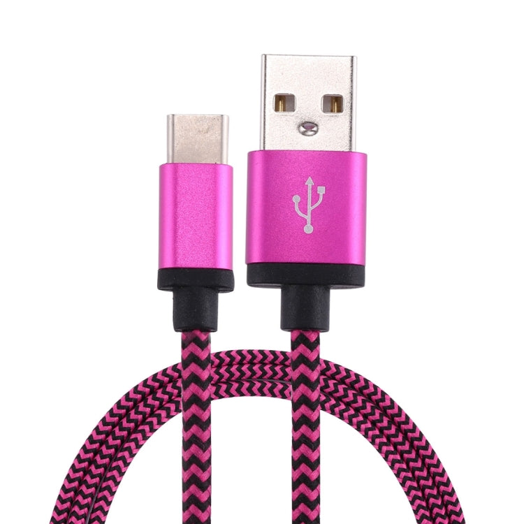 1m Woven Style USB-C / Type-C 3.1 to USB 2.0 Data Sync Charge Cable