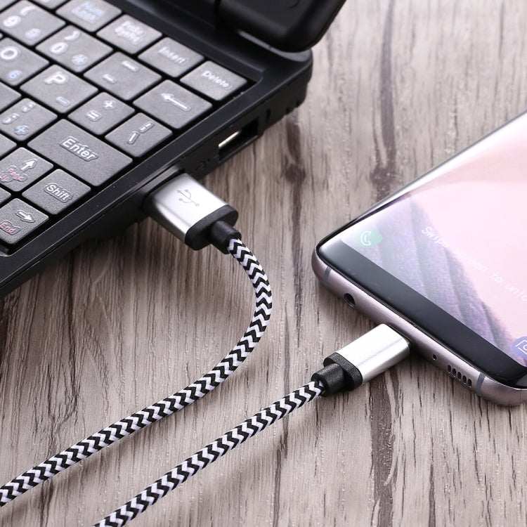 1m Woven Style USB-C / Type-C 3.1 to USB 2.0 Data Sync Charge Cable