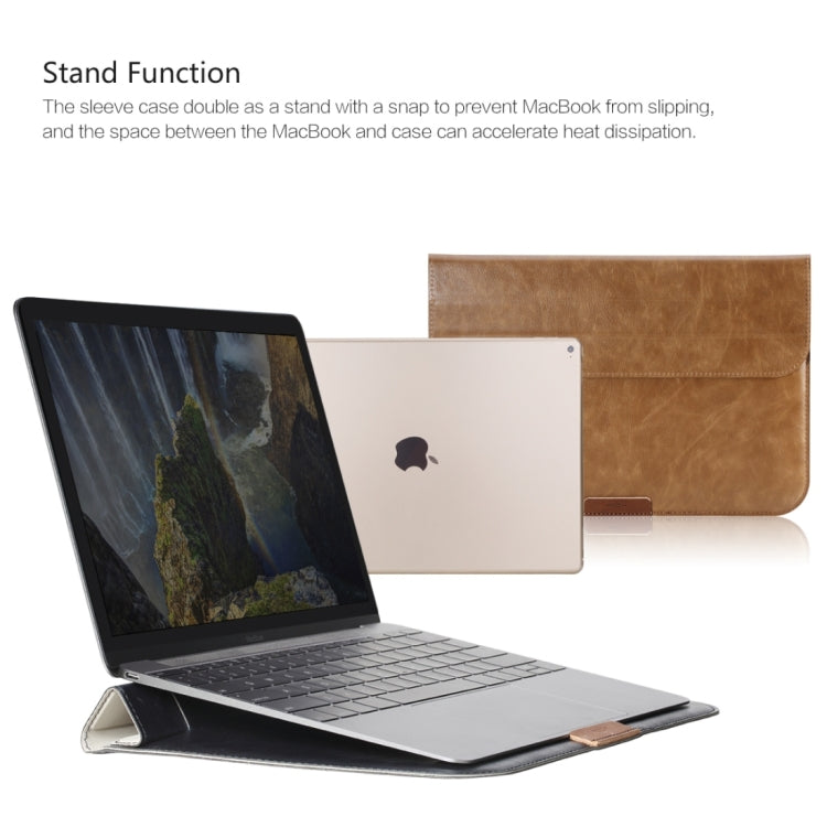 Rock Stylish Apple Laptop Leather Bag Sleeve Case with Holder for Macbook Air & iPad Pro 13 inch(Black)
