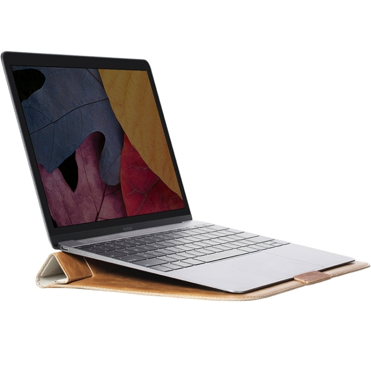 ROCK Sleeve PU Leather Case Bag with Holder for New Macbook 12 inch Laptop