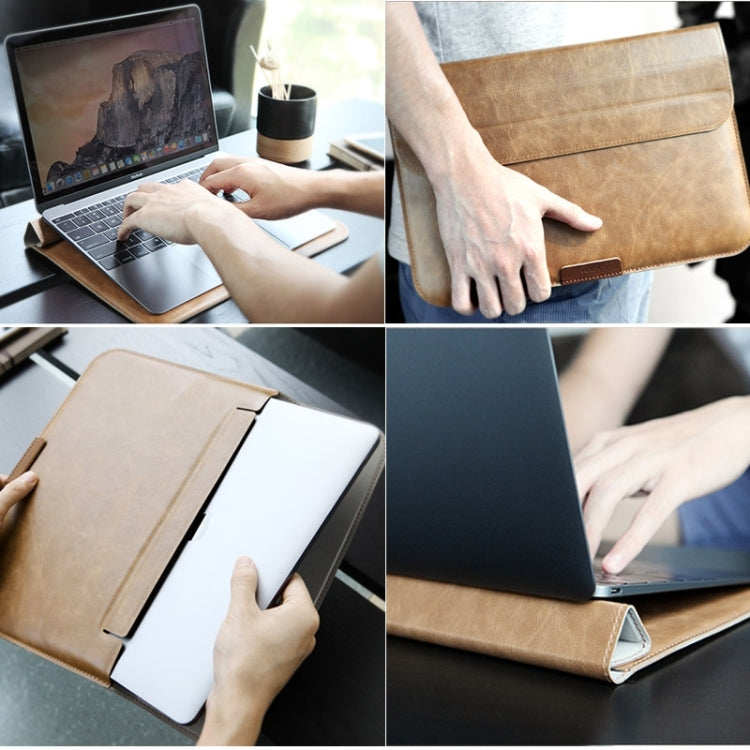 ROCK Sleeve PU Leather Case Bag with Holder for New Macbook 12 inch Laptop