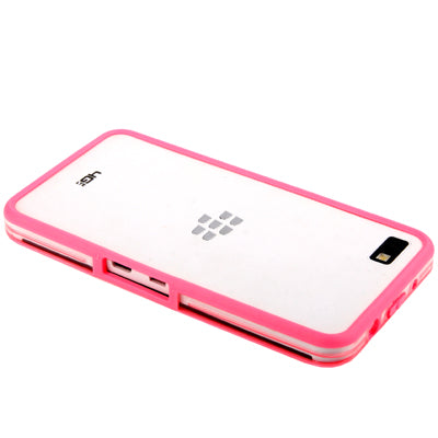 2-color Translucent TPU Bumper Frame with Volume Button for BlackBerry Z10(Pink)