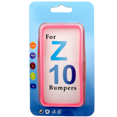 2-color Translucent TPU Bumper Frame with Volume Button for BlackBerry Z10(Pink)