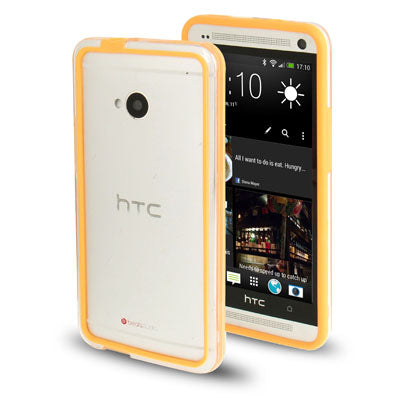 TPU + Transparent Plastic Bumper Frame Case for HTC One / M7