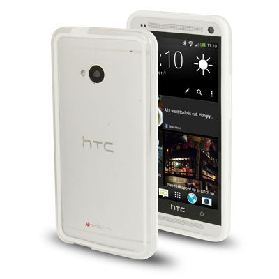 TPU + Transparent Plastic Bumper Frame Case for HTC One / M7