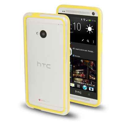 TPU + Transparent Plastic Bumper Frame Case for HTC One / M7