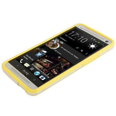 TPU + Transparent Plastic Bumper Frame Case for HTC One / M7