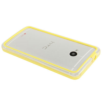 TPU + Transparent Plastic Bumper Frame Case for HTC One / M7