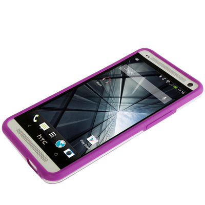 TPU + Transparent Plastic Bumper Frame Case for HTC One / M7