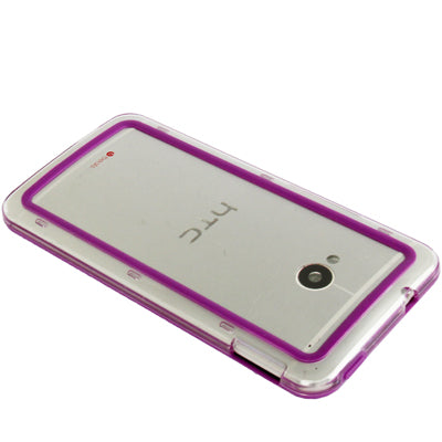 TPU + Transparent Plastic Bumper Frame Case for HTC One / M7