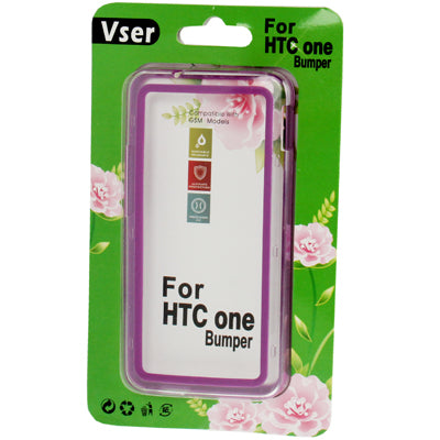 TPU + Transparent Plastic Bumper Frame Case for HTC One / M7