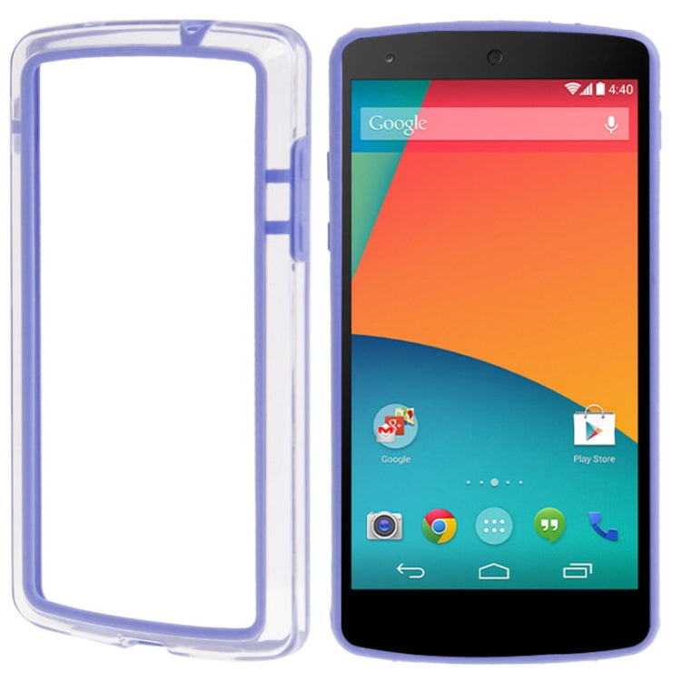 TPU + Transparent Plastic Bumper Frame Case for Google Nexus 5 / D820 / D821