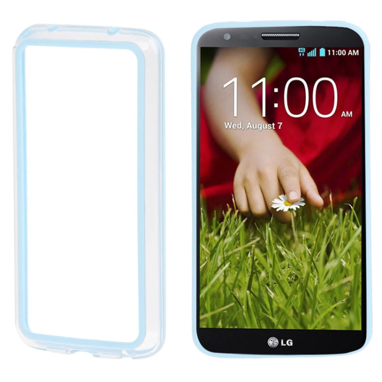 TPU + Transparent Plastic Bumper Frame Case for LG Optimus G2 D800 / D801 / D802 / D803 / D805