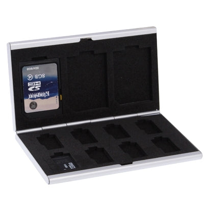 11 in 1 Memory Card Protective Case Box for TF Card / SD Card, Size: 88 x 50 x 8.5mm(Silver)