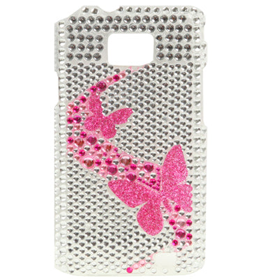 Butterfly Diamond Encrusted Crystal Case for Galaxy S II / i9100(Silver)